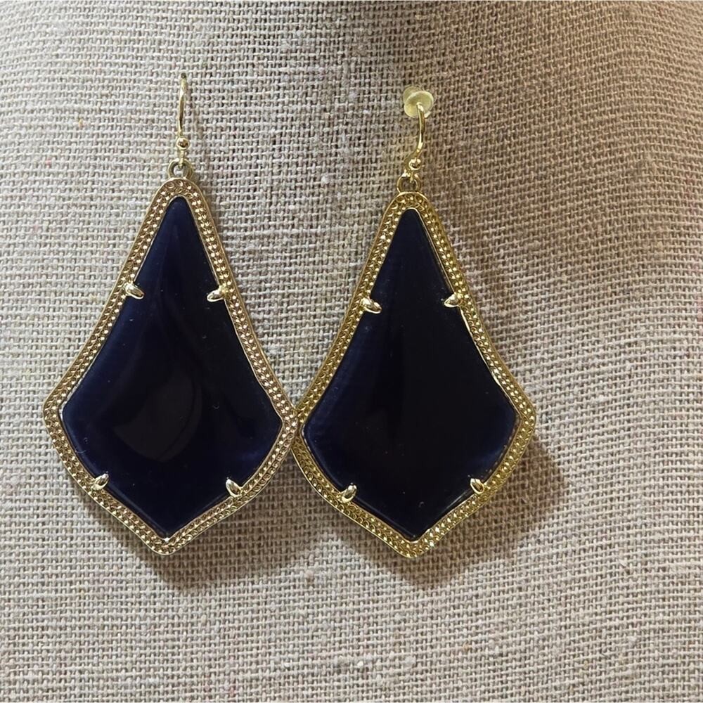 Kendra Scott Blue and Gold Alexandra Dangle Earrings